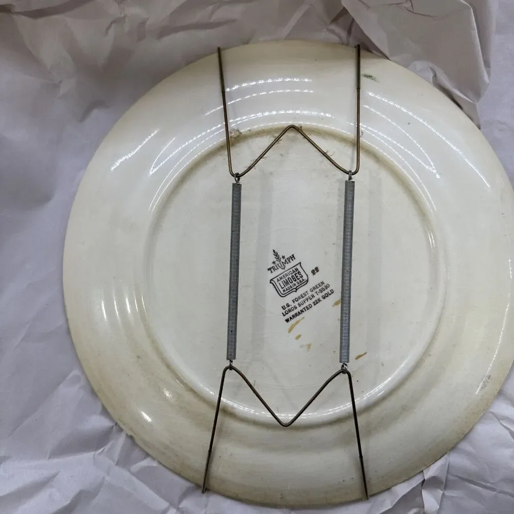 Vintage The Last Supper Limoges Collector Plate 22K Gold Church Retro MCM